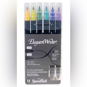 Set of 12 Elegant Writer Dual-Tipped calligraphy Markers